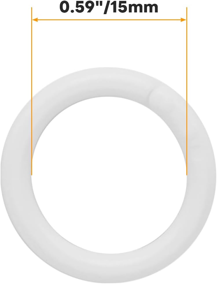 Semrien 120 Pcs 1/2 Inch Plastic Binder Rings, Loose Leaf Binder Book Rings, Black Index Card Rings Binder Clip Rings for Flash Cards, Key Rings, Index Cards, Paper (15mm, White) - Image 2